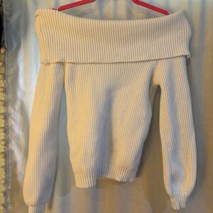Sincerely Jules Off-Shoulder White Sweater